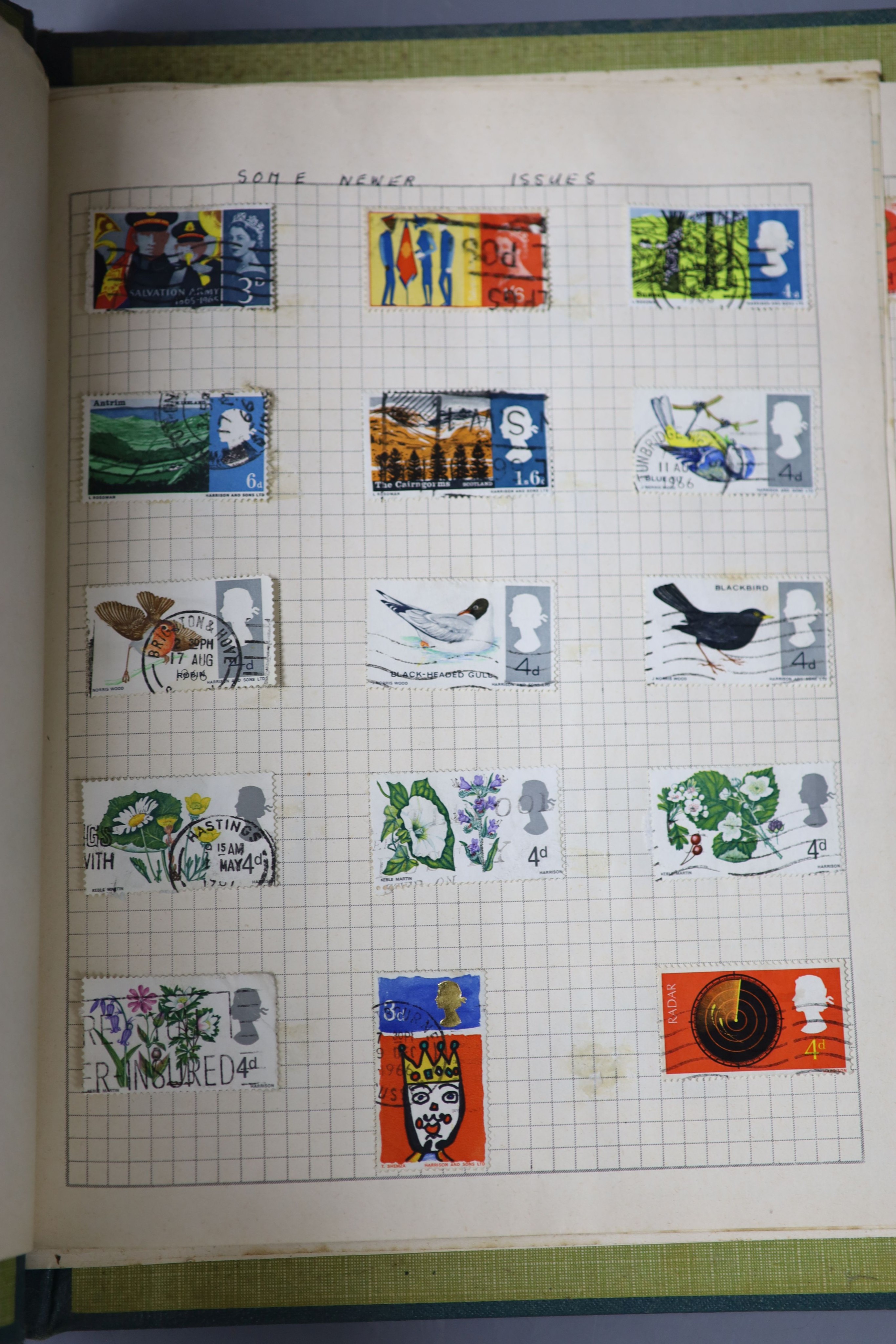 Three albums of World stamps, mostly used and various losse stamps